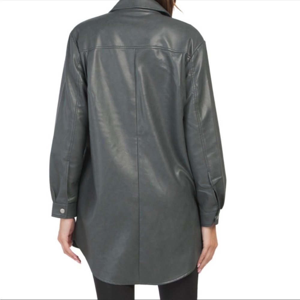 NWT BAGATELLE COLLECTION Black Faux Leather Shacket - Picture 3 of 3